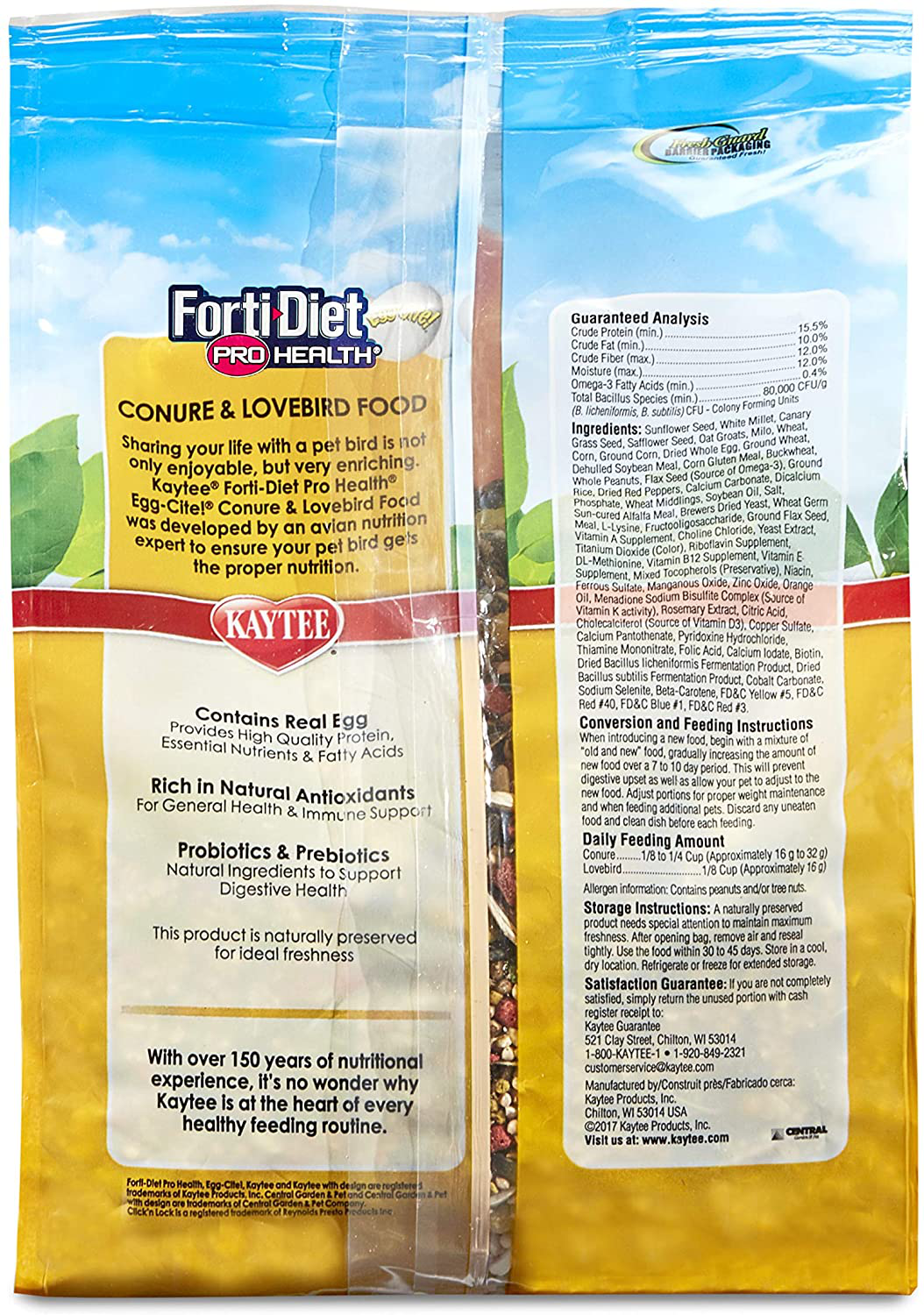 Kaytee Forti-Diet Pro Health Egg-Cite! Food Conure 3Lb Animals & Pet Supplies > Pet Supplies > Bird Supplies > Bird Food Kaytee   