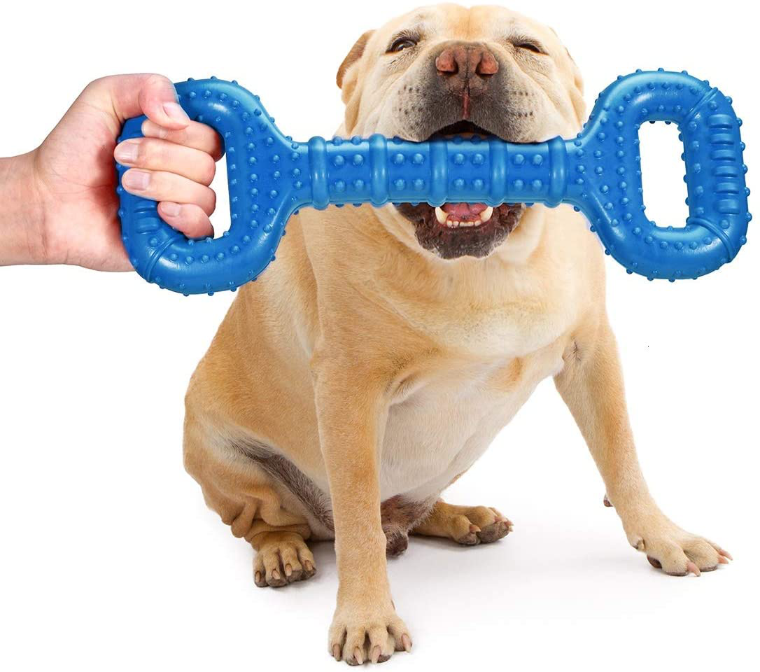 Feeko Dog Toys for Aggressive Chewers Large Breed 15 Inch Interactive Dog Toy Large Indestructible Dog Toys with Convex Design Natural Rubber Tug-Of-War Toy for Medium and Large Dogs Tooth Cleaning Animals & Pet Supplies > Pet Supplies > Dog Supplies > Dog Toys Feeko Blue  