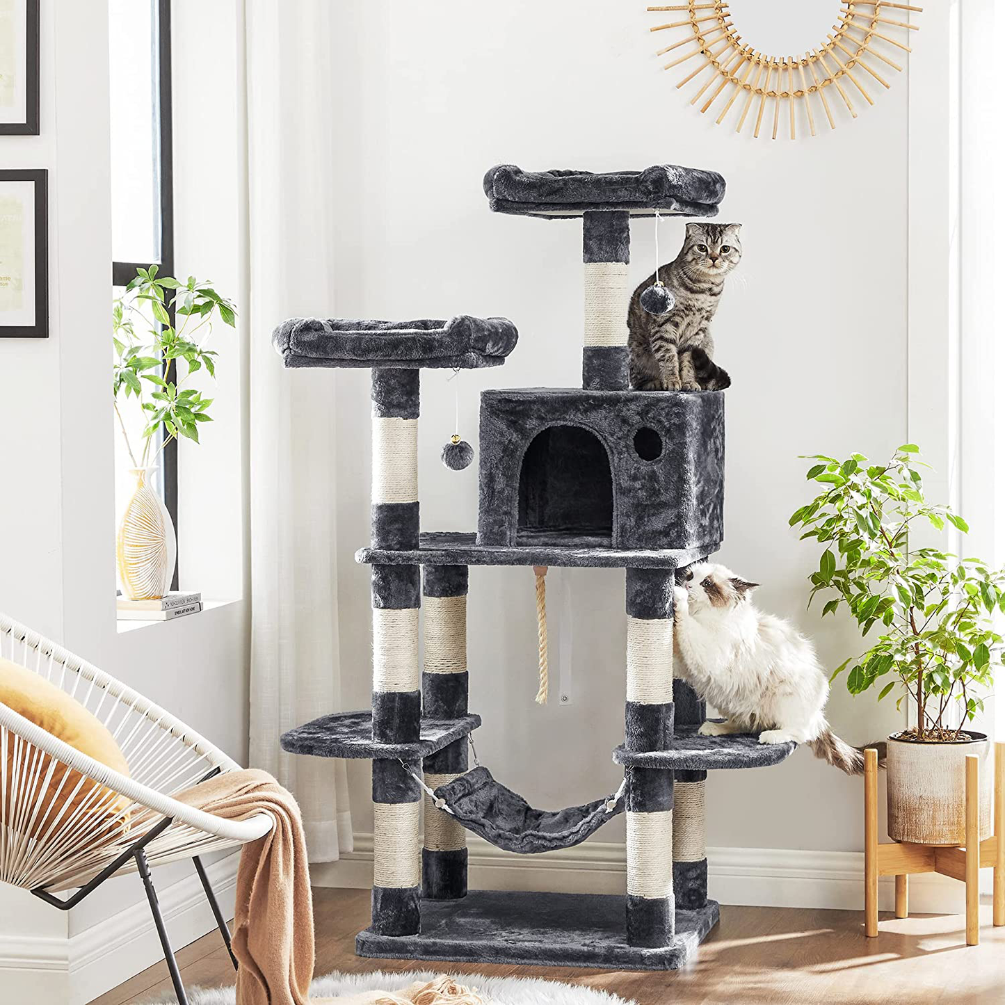 FEANDREA Multi-Level Cat Tree for Big Cats, Stable Cat Tower Animals & Pet Supplies > Pet Supplies > Cat Supplies > Cat Furniture FEANDREA   