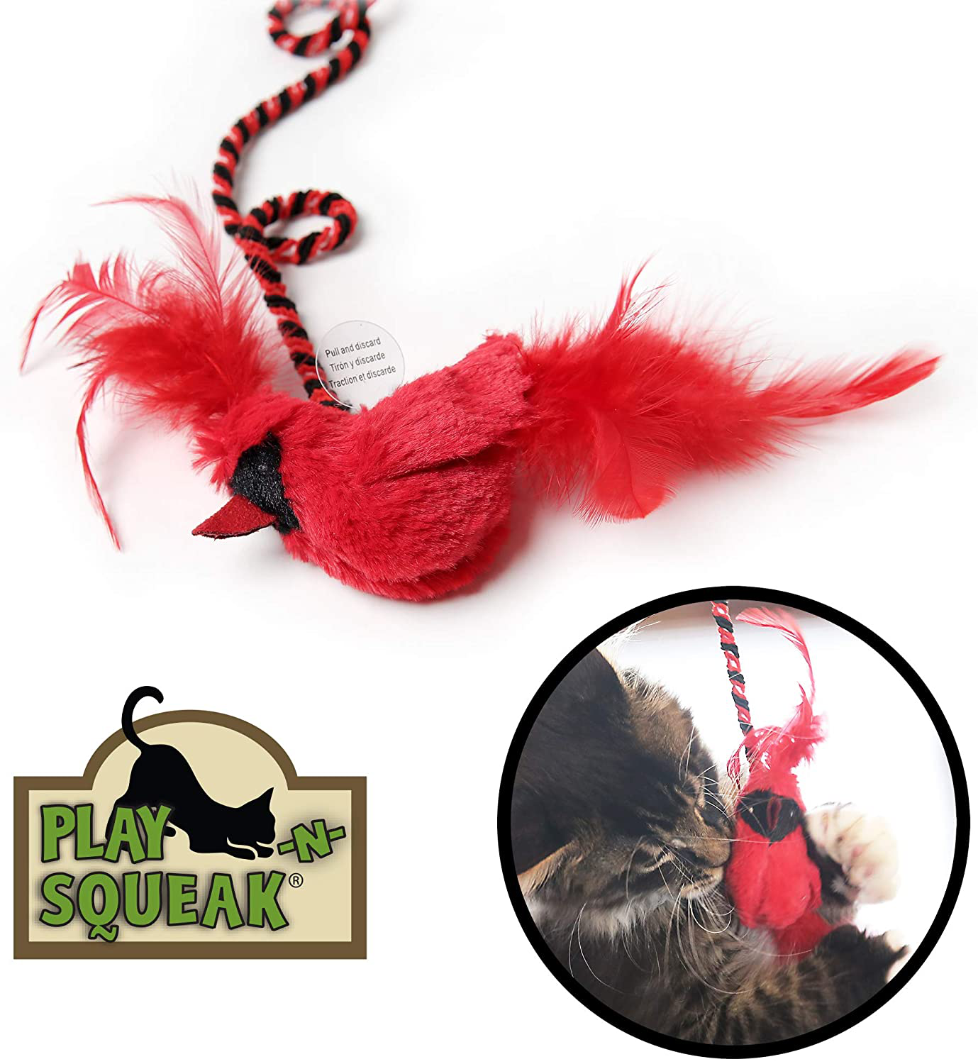 Ourpets Play-N-Squeak Real Birds Cat Toys (Cat Toys for Indoor Cats, Catnip Toys, Catnip Toys for Cats with Real Chirping Bird Electronic Sound) [Interactive Cat Toys for Indoor Cats with Catnip]