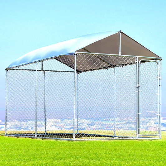 Large Covered Outdoor Dog Kennel Pet Dog Run House Kennel Shade Cage 7.5'X13' Roof Cover Backyard Playpen - Skroutz Deals Animals & Pet Supplies > Pet Supplies > Dog Supplies > Dog Kennels & Runs Unknown   