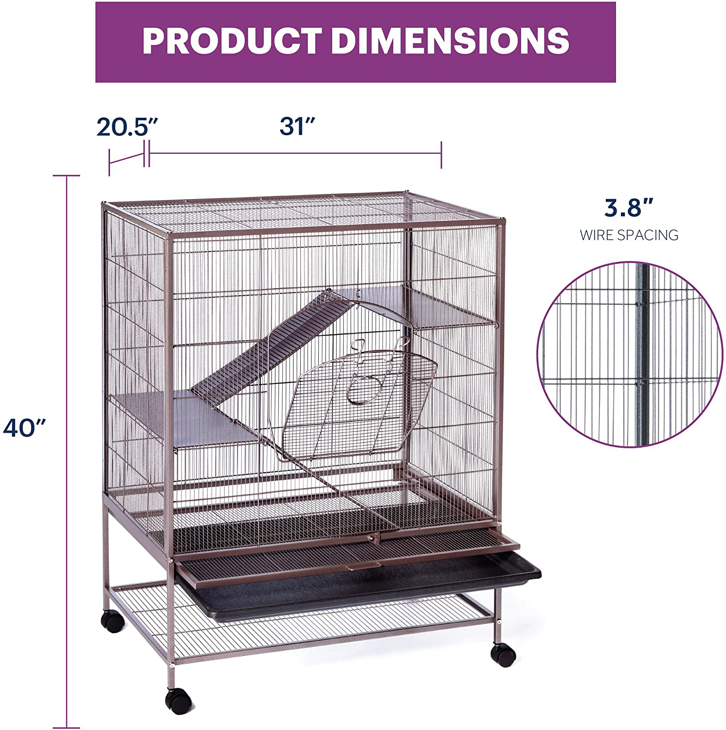 Prevue Rat and Chinchilla Cage 495 Earthtone Dusted Rose, 31 X 20.5 X 40 IN Animals & Pet Supplies > Pet Supplies > Small Animal Supplies > Small Animal Habitats & Cages Prevue   