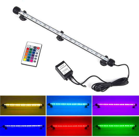 LED Aquarium Light, Fish Tank Lights Waterproof RGB Color Change Lighting Underwater Submersible LED Lighting Strip Background Decrate Light -15' Animals & Pet Supplies > Pet Supplies > Fish Supplies > Aquarium Lighting NATEEL   