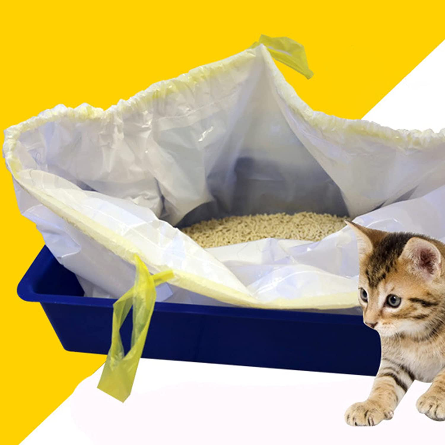 KGJQ Trash Bags 7 Pcs Litter Bag Essential Quick LDPE Pet Cat Litter Box Liners Pet Fresh Clean Garbage Bag for Home Outdoor - S Animals & Pet Supplies > Pet Supplies > Cat Supplies > Cat Litter Box Liners KGJQ   