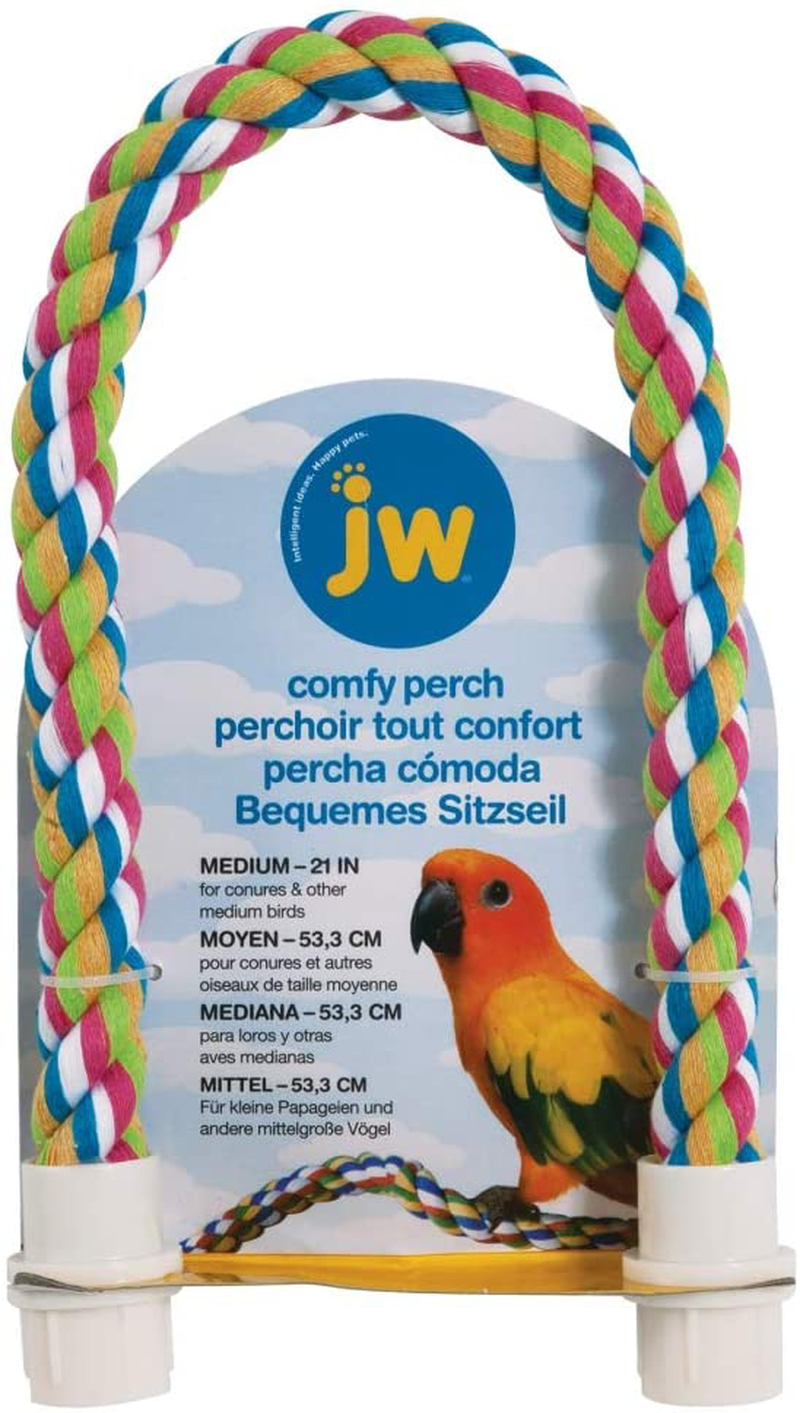 JW Pet Comfy Perch for Birds Flexible Multi-Color Rope Animals & Pet Supplies > Pet Supplies > Bird Supplies > Bird Ladders & Perches JW   