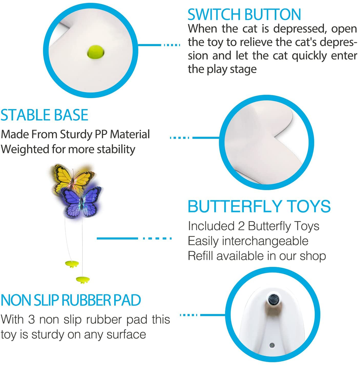 All for Paws Interactive Flutter Bug Cat Butterfly Toy with Two Replacements Kitten Toys for Indoor Cats Animals & Pet Supplies > Pet Supplies > Cat Supplies > Cat Toys AFP   