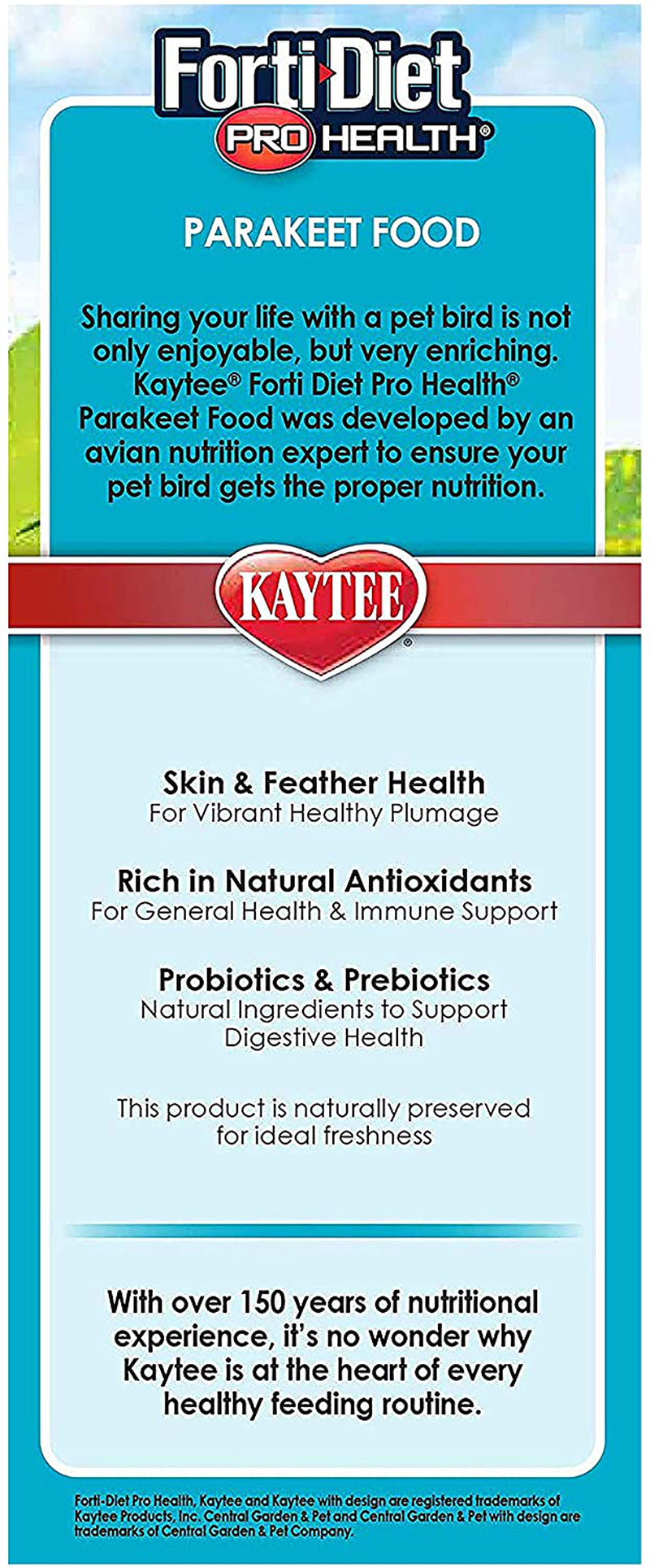 Kaytee Forti-Diet Pro Health Parakeet Food Animals & Pet Supplies > Pet Supplies > Bird Supplies > Bird Food Kaytee   