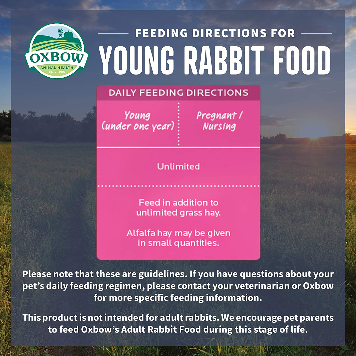 Oxbow Animal Health Garden Select Young Rabbit Food, Garden-Inspired Recipe for Young Rabbits, No Soy or Wheat, Non-Gmo, Made in the USA, 4 Pound Bag Animals & Pet Supplies > Pet Supplies > Small Animal Supplies > Small Animal Food Oxbow   