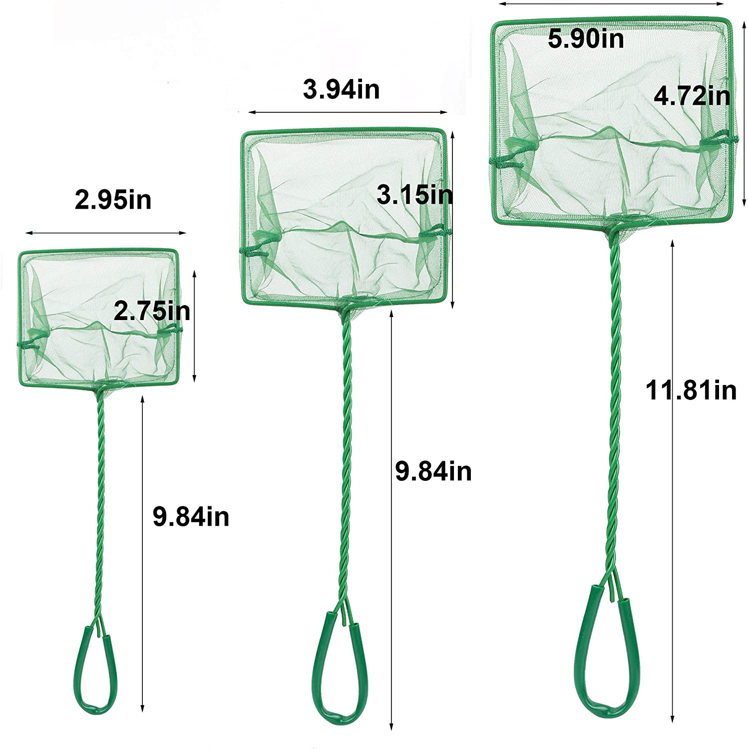 DAGUANZHI Green Aquarium Fish Net Fine Mesh Aquarium Fish Skimmer Net Aquarium Net Scoop with Plastic Handle for Catching Small Fish Shrimp Aquatic Plants Fish Tanks and Bowls Animals & Pet Supplies > Pet Supplies > Fish Supplies > Aquarium Fish Nets DAGUANZHI   