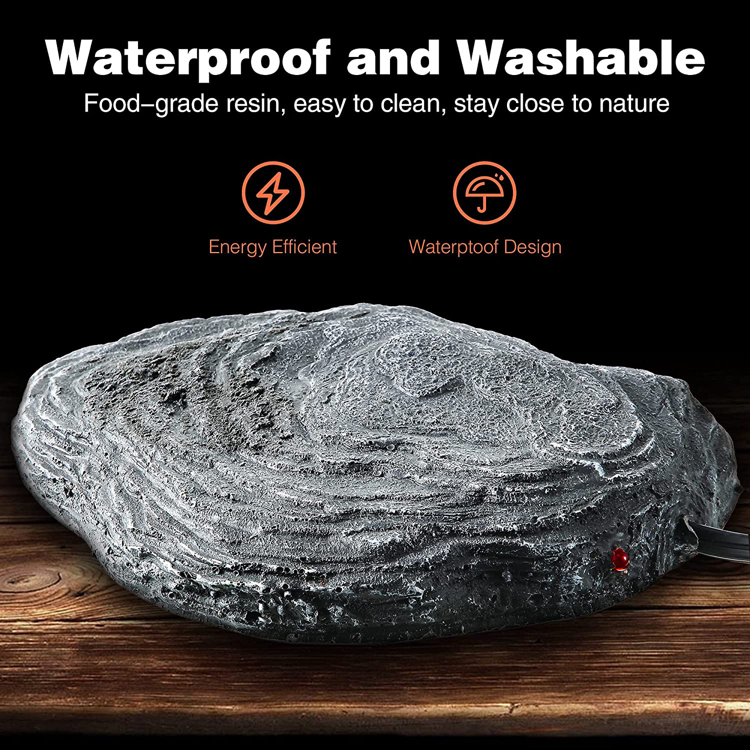 Reptile Heating Rock, Heatwave Rock Intelligent Temperature Control Terrarium Heater 12W for Hermit Crab Terrarium Small Animals Bearded Dragon Turtles Snakes Lizards Gecko Crab and Other Reptile Animals & Pet Supplies > Pet Supplies > Reptile & Amphibian Supplies > Reptile & Amphibian Substrates Fiada   