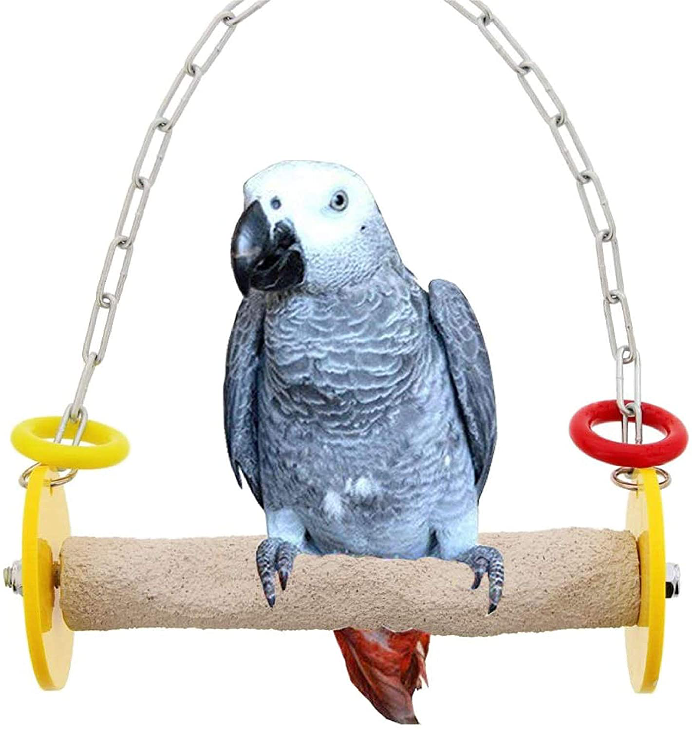 Sweet Feet and Beak Roll Swing and Perch for Birds, Keeps Nails and Beak in Top Condition and Stimulate Leg Muscles - Made in the USA -Safe and Non-Toxic, for Cages Animals & Pet Supplies > Pet Supplies > Bird Supplies > Bird Cages & Stands Sweet Feet and Beak Yellow Medium 