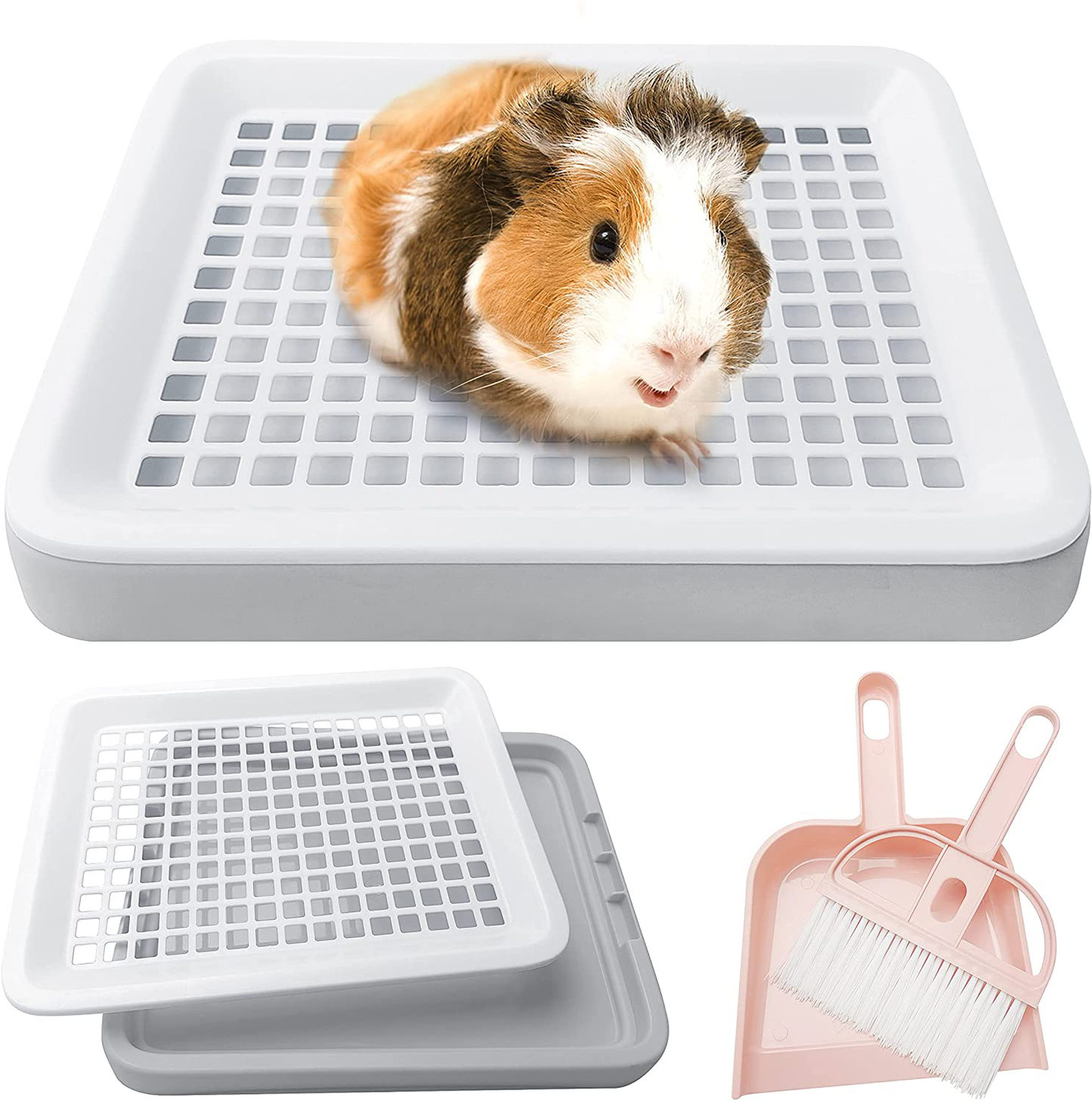 Guinea Pig Toilet, Small Animal Potty Trainer Corner, Square Rat Litter Bedding Box with Small Broom, Dustpan, Small Pet Litter Toilet for Guinea Pigs, Chinchilla, Ferret,Galesaur… Animals & Pet Supplies > Pet Supplies > Small Animal Supplies > Small Animal Bedding Moan&Miao   