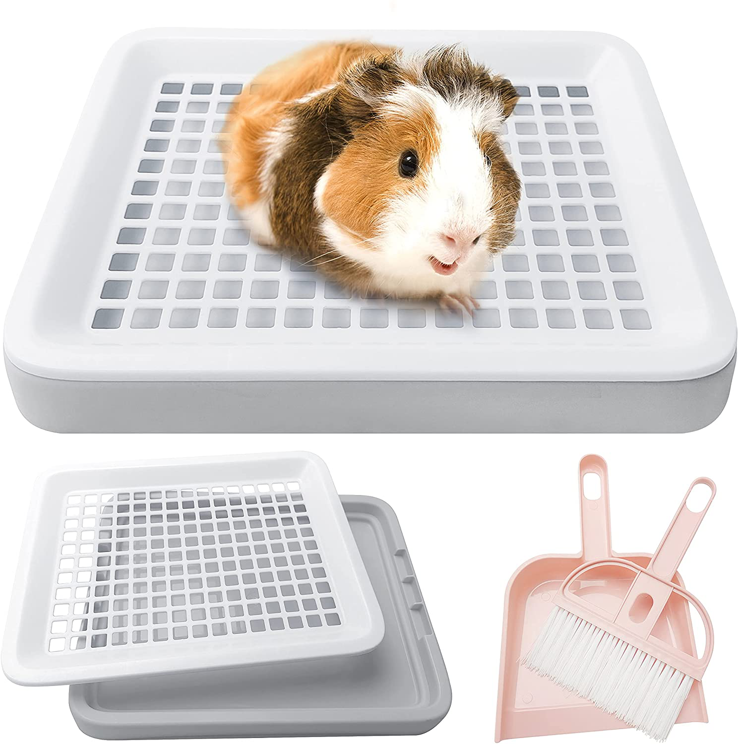 Guinea Pig Toilet, Small Animal Potty Trainer Corner, Square Rat Litter Bedding Box with Small Broom, Dustpan, Small Pet Litter Toilet for Guinea Pigs, Chinchilla, Ferret,Galesaur… Animals & Pet Supplies > Pet Supplies > Small Animal Supplies > Small Animal Bedding Moan&Miao   