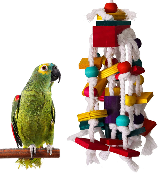 Rypet Bird Chewing Toy - Parrot Cage Bite Toys Wooden Block Bird Parrot Toys for Small and Medium Parrots and Birds Animals & Pet Supplies > Pet Supplies > Bird Supplies > Bird Cage Accessories RYPET   