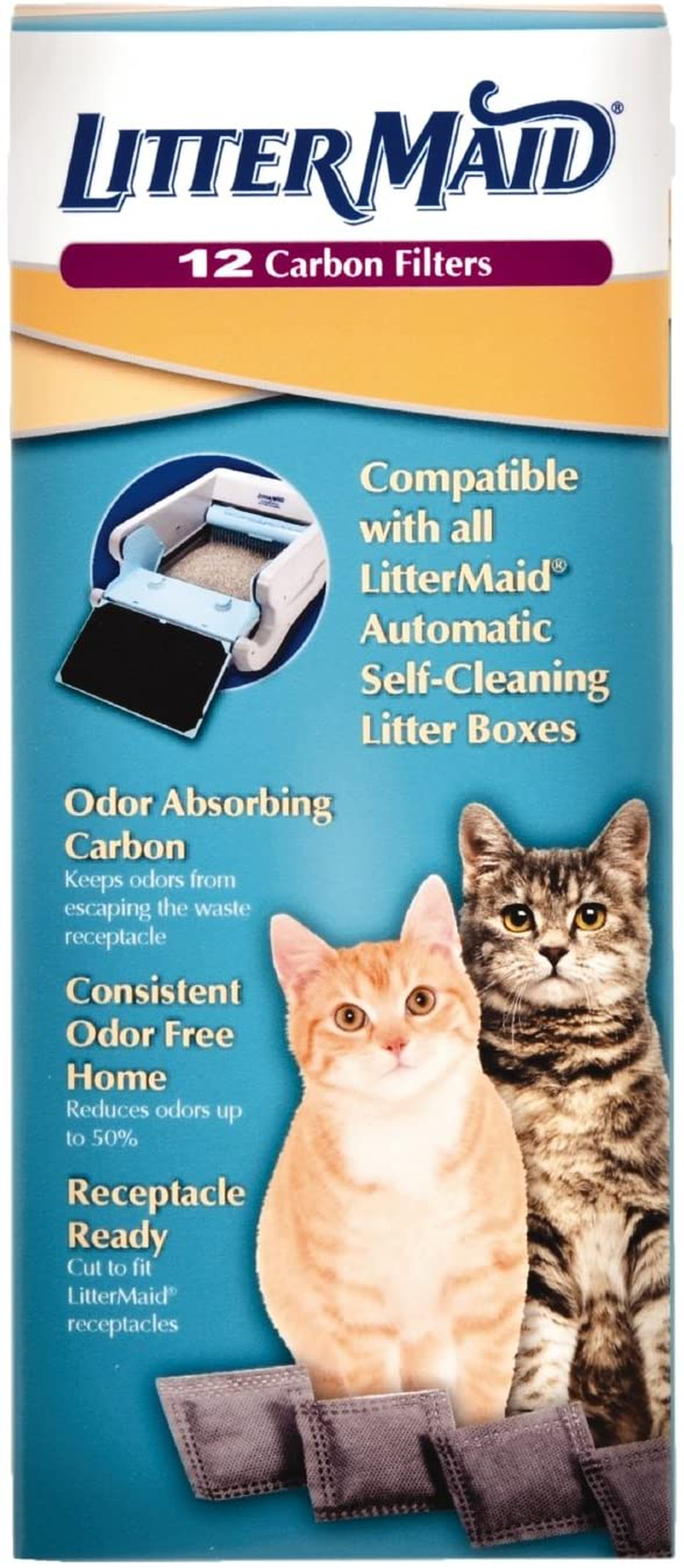 Littermaid Odor Absorbing Litter Box Carbon Filters, 12 Pack, White Animals & Pet Supplies > Pet Supplies > Cat Supplies > Cat Litter LitterMaid   