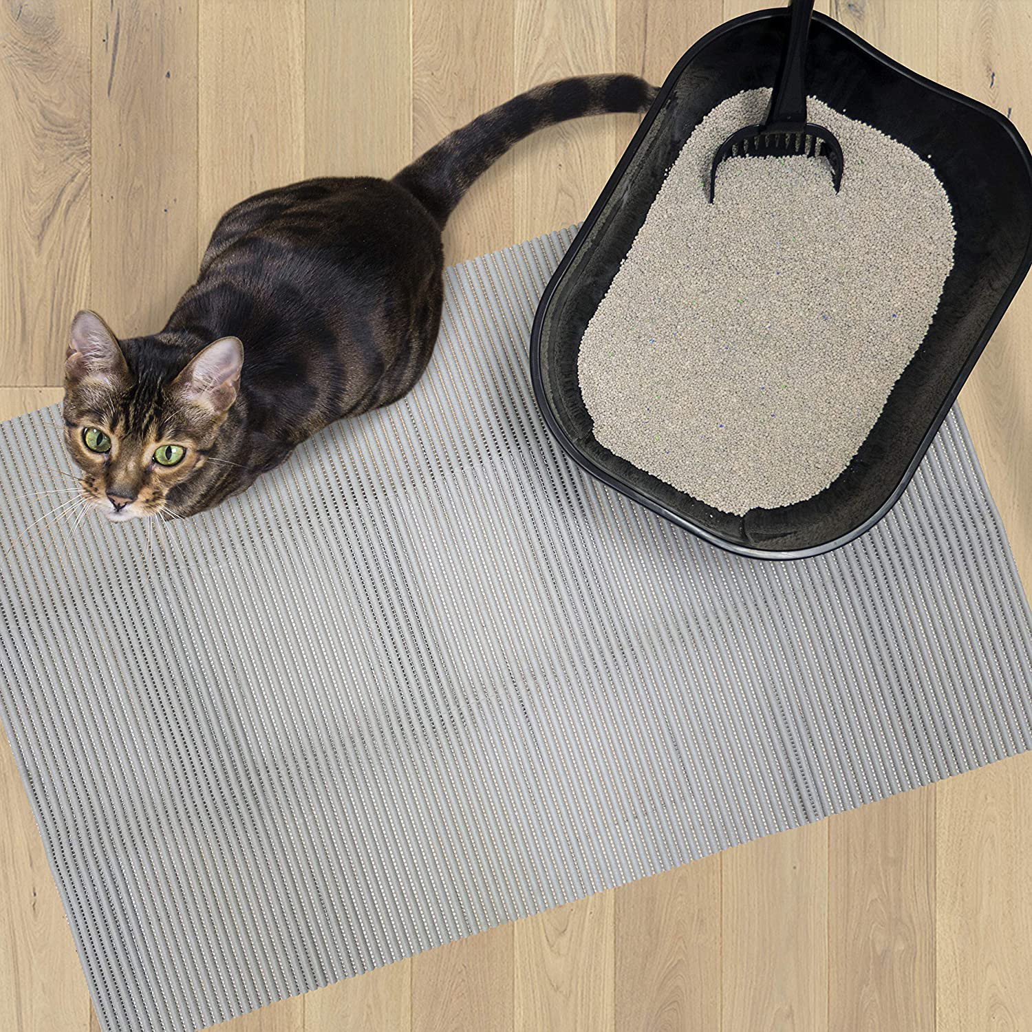 Fresh Kitty Durable XL Jumbo Foam Litter Mat – Phthalate and BPA Free, Water Resistant, Traps Litter from Box, Scatter Control, Easy Clean Mats – Gray, Model Number: 9051 Animals & Pet Supplies > Pet Supplies > Cat Supplies > Cat Litter Box Mats Fresh Kitty   