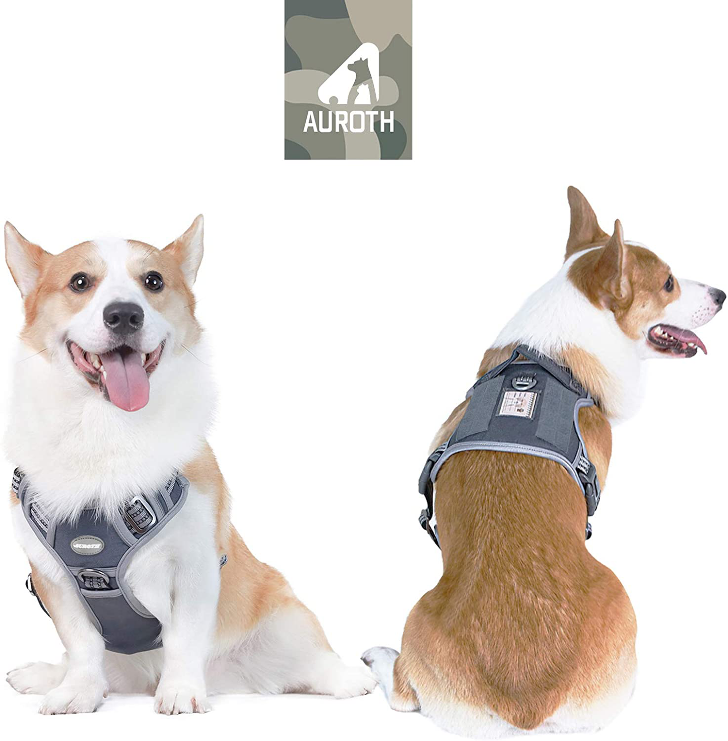 Auroth Tactical Dog Harness for Small Medium Large Dogs No Pull Adjustable Pet Harness Reflective K9 Working Training Easy Control Pet Vest Military Service Dog Harnesses Animals & Pet Supplies > Pet Supplies > Dog Supplies > Dog Treadmills AUROTH   