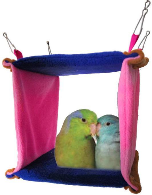 Keersi Bird Nest House Bed Hammock Toy for Parakeet Cockatiel Cockatoo Conure Lovebird African Grey Amazon Eclectus Parrot Cage Perch Stand Animals & Pet Supplies > Pet Supplies > Bird Supplies > Bird Cages & Stands Keersi L  
