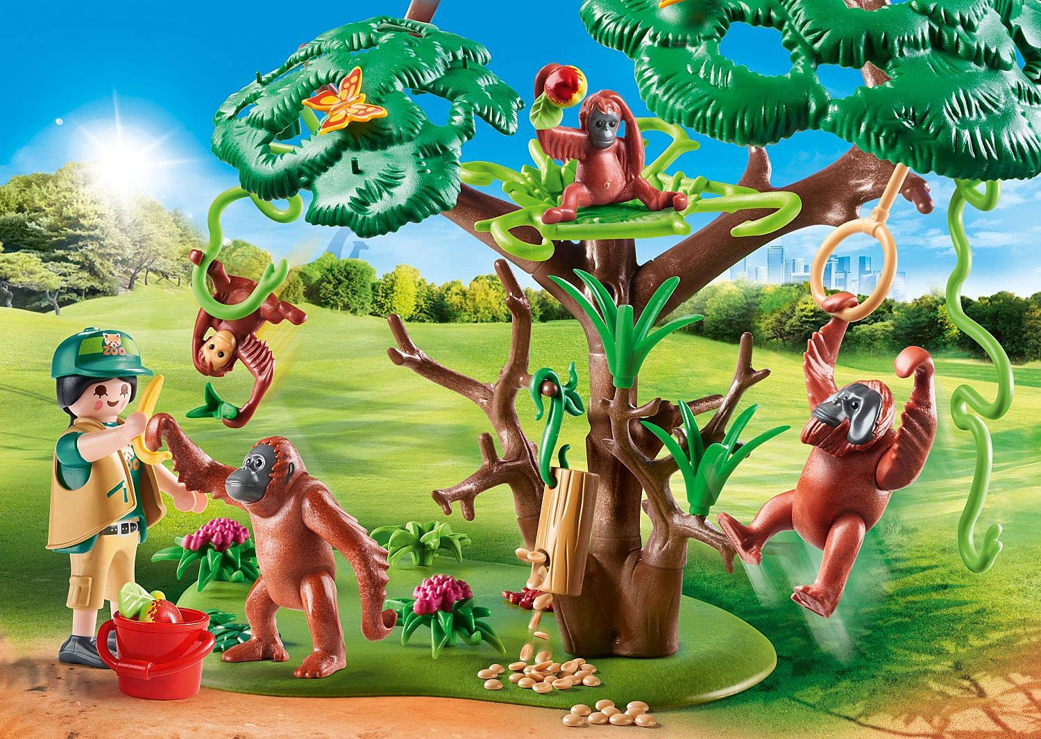 Playmobil Orangutans with Tree Multicolor ,24.8 X 9.2 X 18.7 Cm Animals & Pet Supplies > Pet Supplies > Small Animal Supplies > Small Animal Habitat Accessories Playmobil   