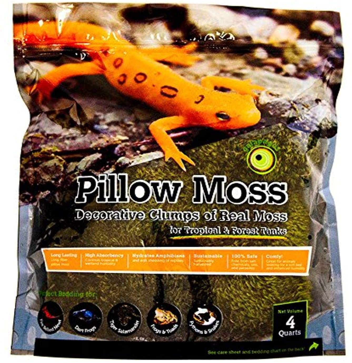 Galápagos (05234) Pillow Moss, Clumps of Real Moss, Natural, 4QT Animals & Pet Supplies > Pet Supplies > Reptile & Amphibian Supplies > Reptile & Amphibian Substrates Galapagos   