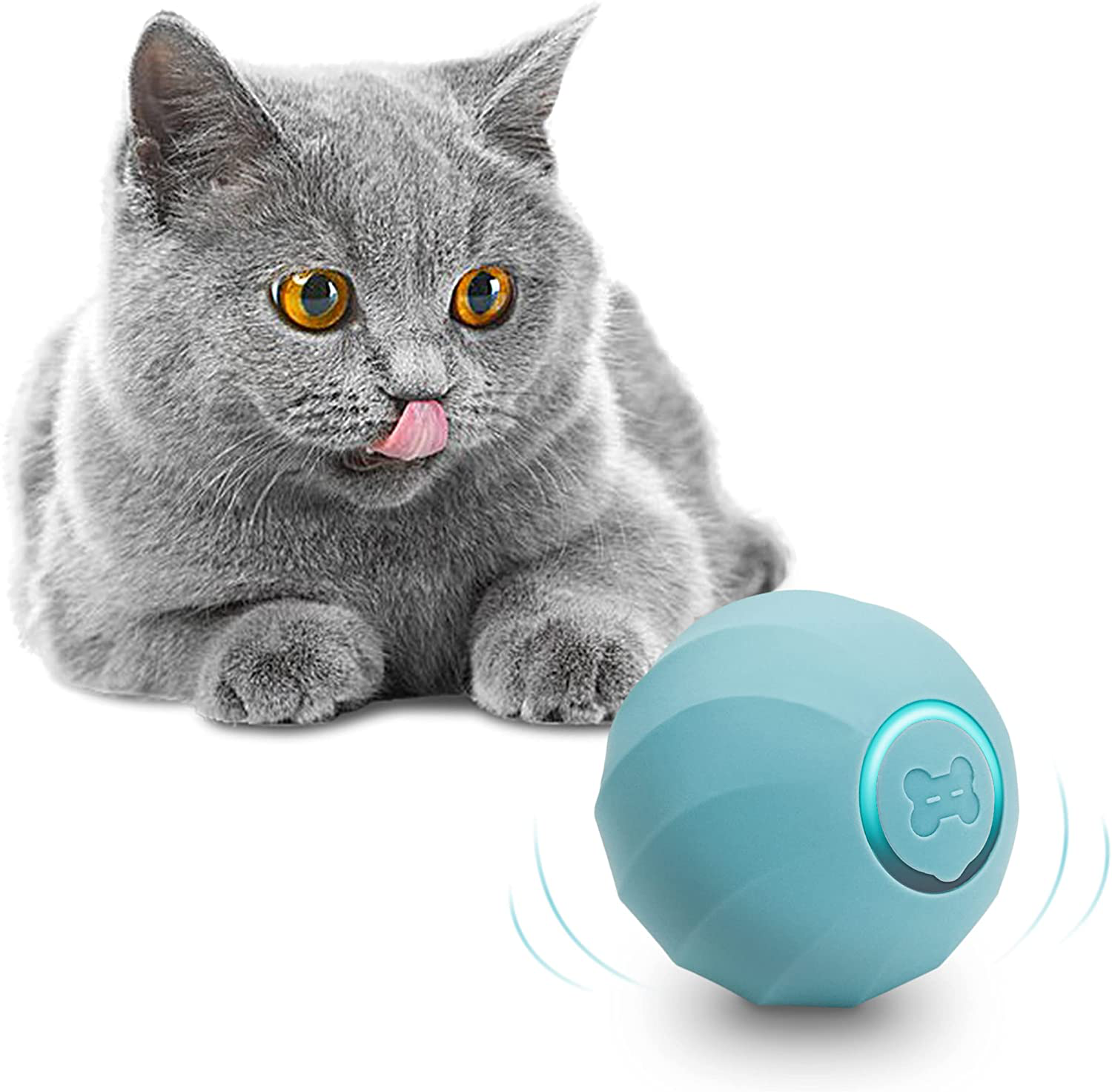 Cat'S Interactive Automatic Toy Ball Electronic Rechargeable Cute Smart Toy for Kittens Animals & Pet Supplies > Pet Supplies > Cat Supplies > Cat Toys Cheerble Sea Salt Blue  