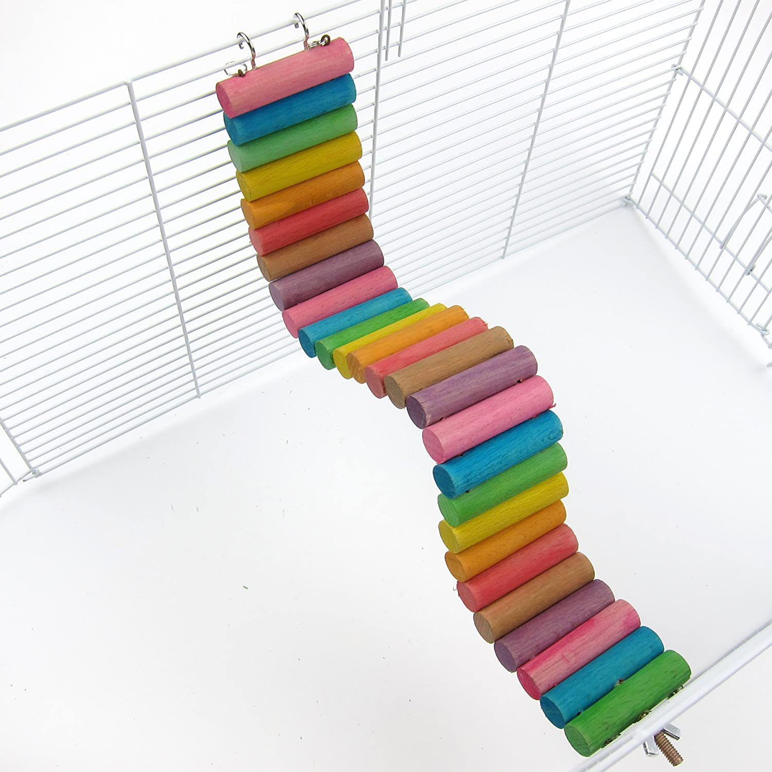 Alfie Pet - Samuel Hanging Wooden Bendable Bridge Ladder Toy for Birds Animals & Pet Supplies > Pet Supplies > Bird Supplies > Bird Ladders & Perches Alfie   