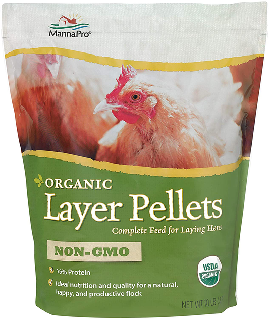Manna Pro Layer Pellets for Chickens | Non-Gmo & Organic High Protein Feed for Laying Hens Animals & Pet Supplies > Pet Supplies > Bird Supplies > Bird Treats Manna Pro 10 lbs  