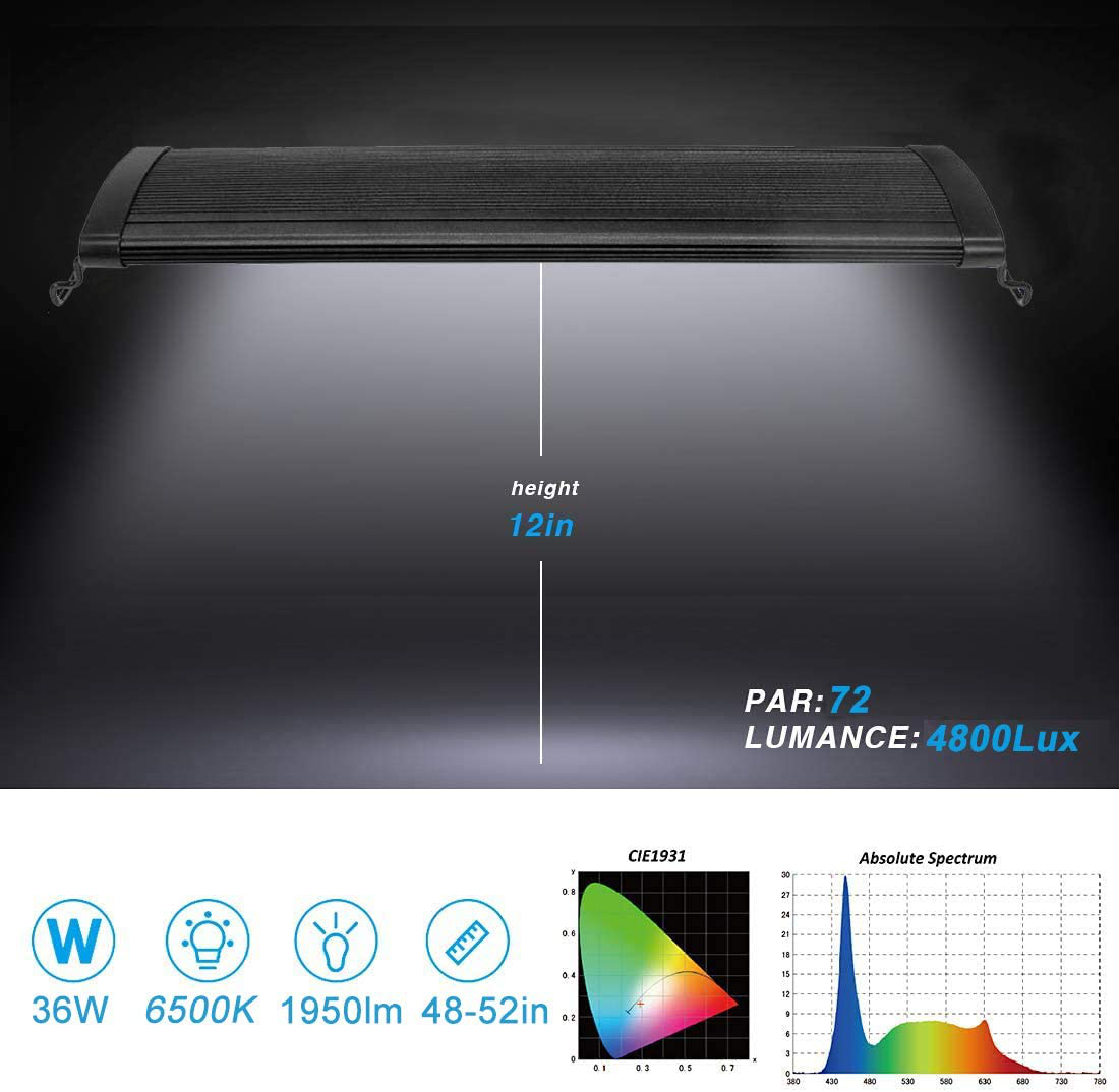 Mingdak Full Spectrum LED Aquarium Light Fish Tank Light with