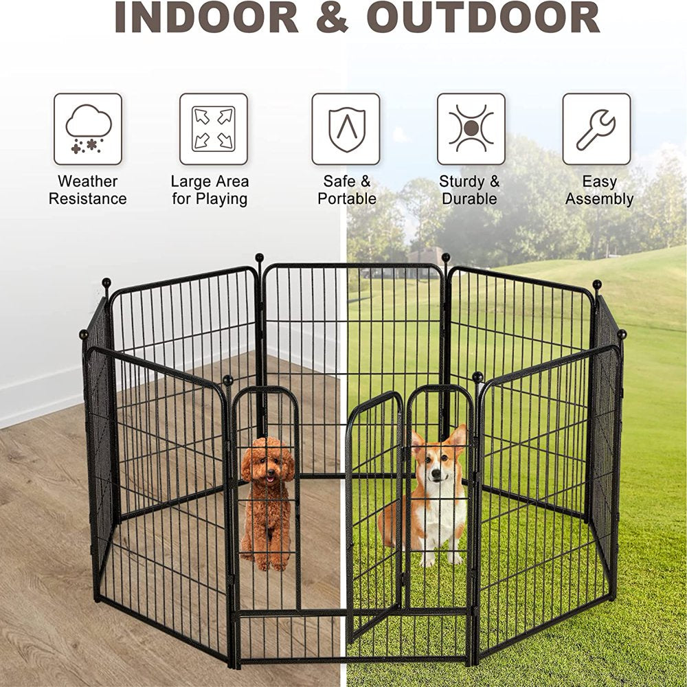 Saim Metal Dog Playpen 8 Panel Dog Pen 32Inch Height Exercise Pen W/Door for Small/Medium Dogs Outdoor Indoor RV Yard Animals & Pet Supplies > Pet Supplies > Dog Supplies > Dog Kennels & Runs Saim   