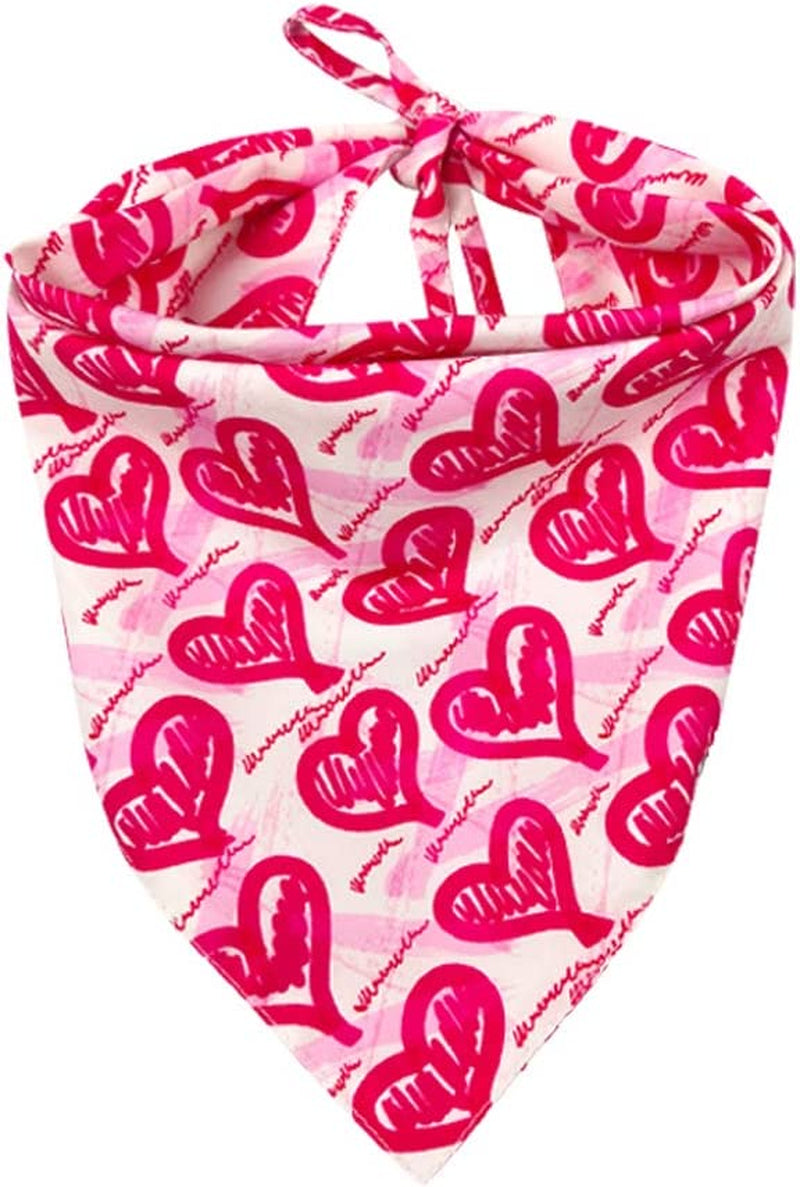 Lamphyface 3 Pack Valentine'S Day Dog Bandana Triangle Bib Scarf Accessories with Hearts and Love Designs Animals & Pet Supplies > Pet Supplies > Dog Supplies > Dog Apparel Jiaxing Haozhe clothing Co., Ltd.   