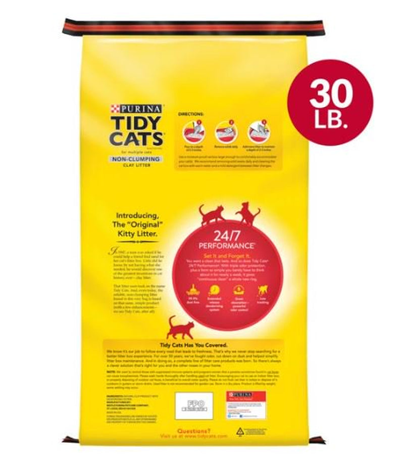 Purina Tidy Cats Non Clumping Cat Litter, 24/7 Performance Multi Cat Litter, 30 Lb. Bag Animals & Pet Supplies > Pet Supplies > Cat Supplies > Cat Litter Purina   