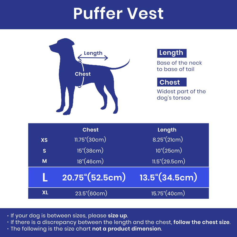Gooby Puffer Vest Dog Jacket - Blue, Large - Ultra Thin Zip up Wind Breaker with Dual D Ring Leash Water Resistant Small Dog Sweater Animals & Pet Supplies > Pet Supplies > Dog Supplies > Dog Apparel Gooby   