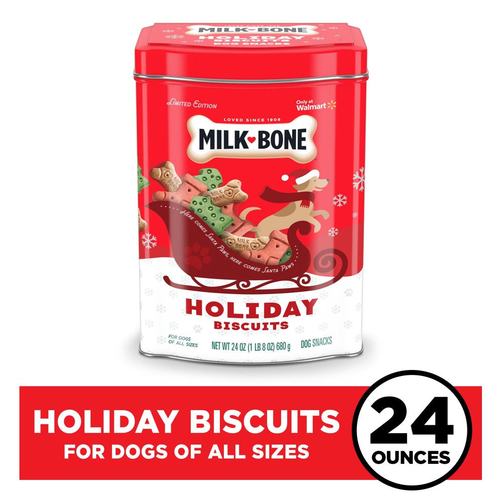 Milk-Bone Holiday Dog Biscuits, 24 Oz. Tin Animals & Pet Supplies > Pet Supplies > Dog Supplies > Dog Treats The J.M. Smucker Company   