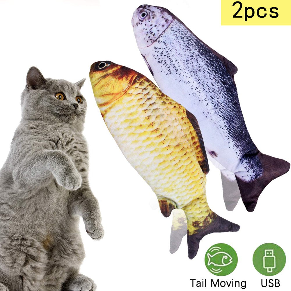 DOTSOG Electric Moving Wagging Fish Cats Toy Realistic Flopping, Interactive Motion Kitten Toy, Plush Interactive Cat Toys Fun Toy for Cat Exercise Animals & Pet Supplies > Pet Supplies > Cat Supplies > Cat Toys DOTSOG   