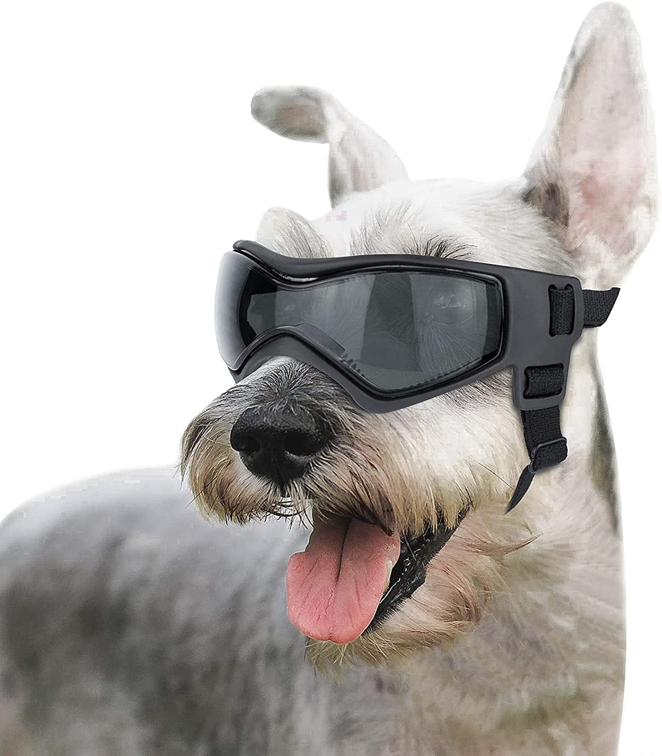 Enjoying Dog Goggles Small to Medium UV Protection Dogs Sunglasses Windproof Antifog Pet Glasses for Doggy Eye Wear, Soft Frame, Orange Animals & Pet Supplies > Pet Supplies > Dog Supplies > Dog Apparel Enjoying Black  