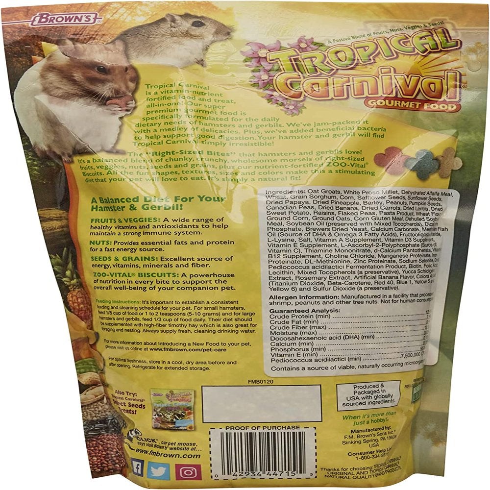 F.M. Browns Wildbird Tropical Carnival Hamster Food Animals & Pet Supplies > Pet Supplies > Small Animal Supplies > Small Animal Food Tropical   