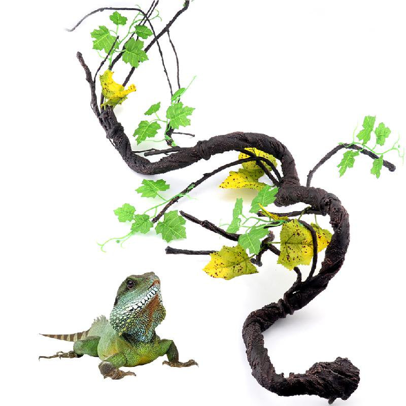 OOKWE Jungle Vines Branches Flexible Pet Habitat Decor Accessories Reptile Leave Plastic Climbing Plants for Frogs Turtles Animals & Pet Supplies > Pet Supplies > Small Animal Supplies > Small Animal Habitat Accessories OOKWE   