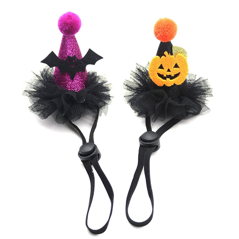 Halloween Pet Costume Cute Pumpkin Funny Dog Apparel with 2PCS Pet Witch Hat
