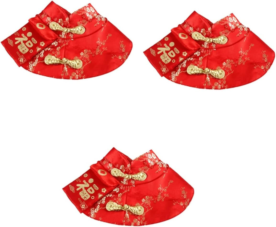 Balacoo 1Pc Joyous Year Clothes Dogs Envelope Coat L New Cosplay Dress Size Style Cloak Comfortable Costume Cape Decorative Pets Dynasty Chinese Small Delicate Red Pet up Cat Dog Animals & Pet Supplies > Pet Supplies > Dog Supplies > Dog Apparel Balacoo Redx3pcs 35*20cmx3pcs 