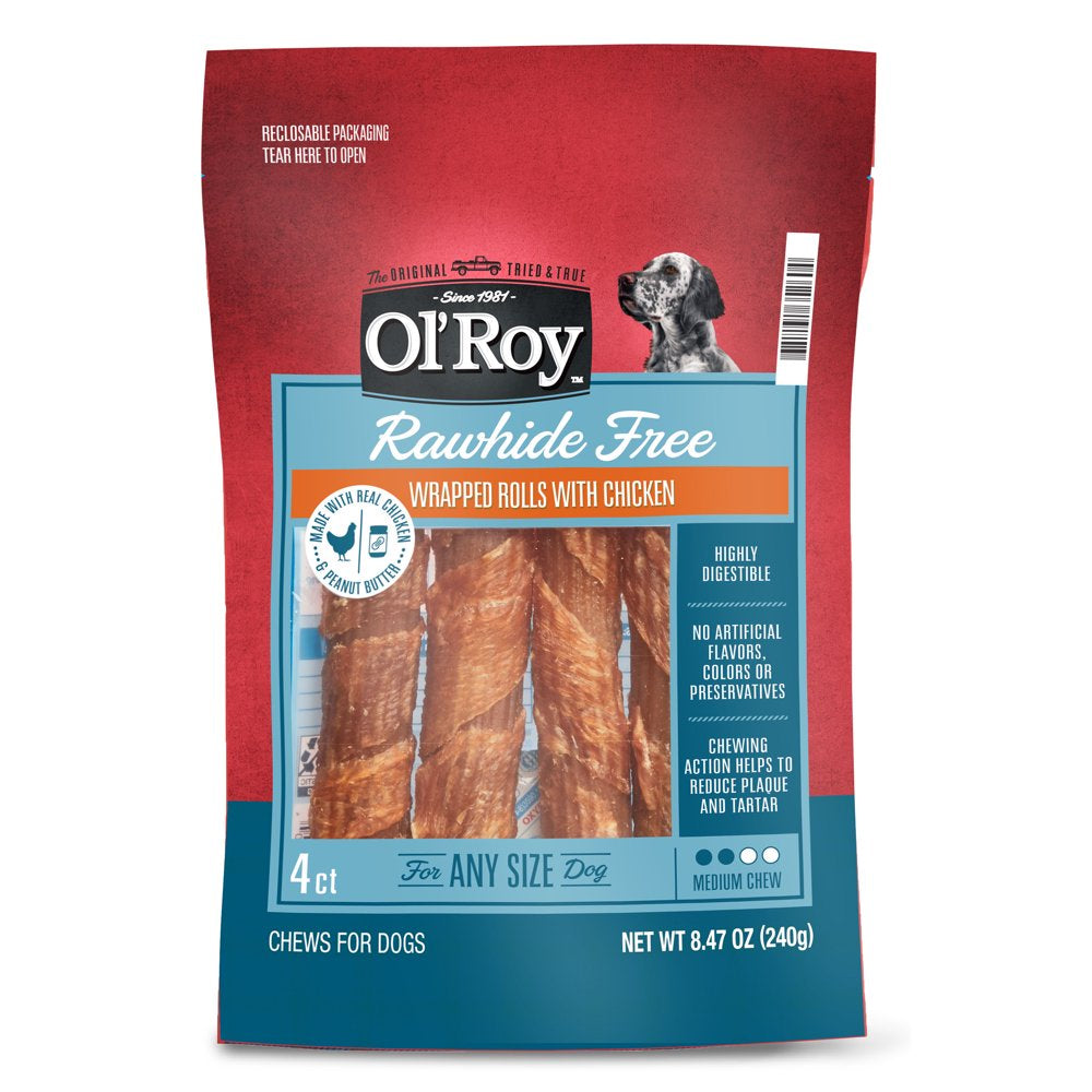 Ol' Roy Chicken & Peanut Butter Flavor Stick Treats for Dogs, 8.47 Oz. (4 Count)