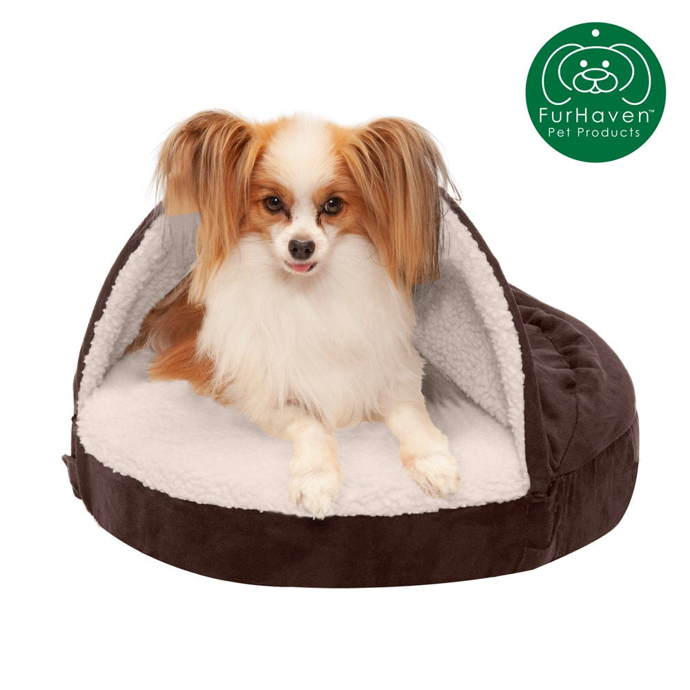 Furhaven Pet Products Orthopedic Faux Sheepskin Snuggery Burrow Pet Bed for Dogs & Cats, Pink, 18-Inch Animals & Pet Supplies > Pet Supplies > Cat Supplies > Cat Beds FurHaven Pet 18" Base Espresso 