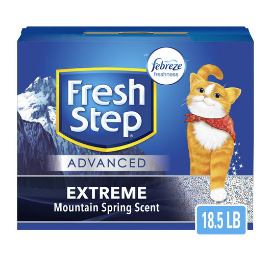 Fresh Step Advanced Extreme Clumping Cat Litter with Odor Control, Mountain Spring Scent, 18.5 Lb Animals & Pet Supplies > Pet Supplies > Cat Supplies > Cat Litter The Clorox Company   