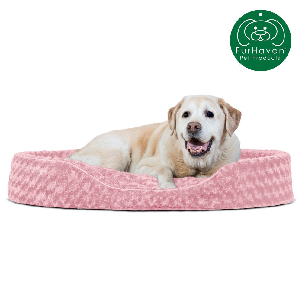 Furhaven | Oval Ultra Plush Pet Bed for Dogs & Cats, Strawberry, Medium Animals & Pet Supplies > Pet Supplies > Cat Supplies > Cat Beds FurHaven Pet Jumbo Strawberry 