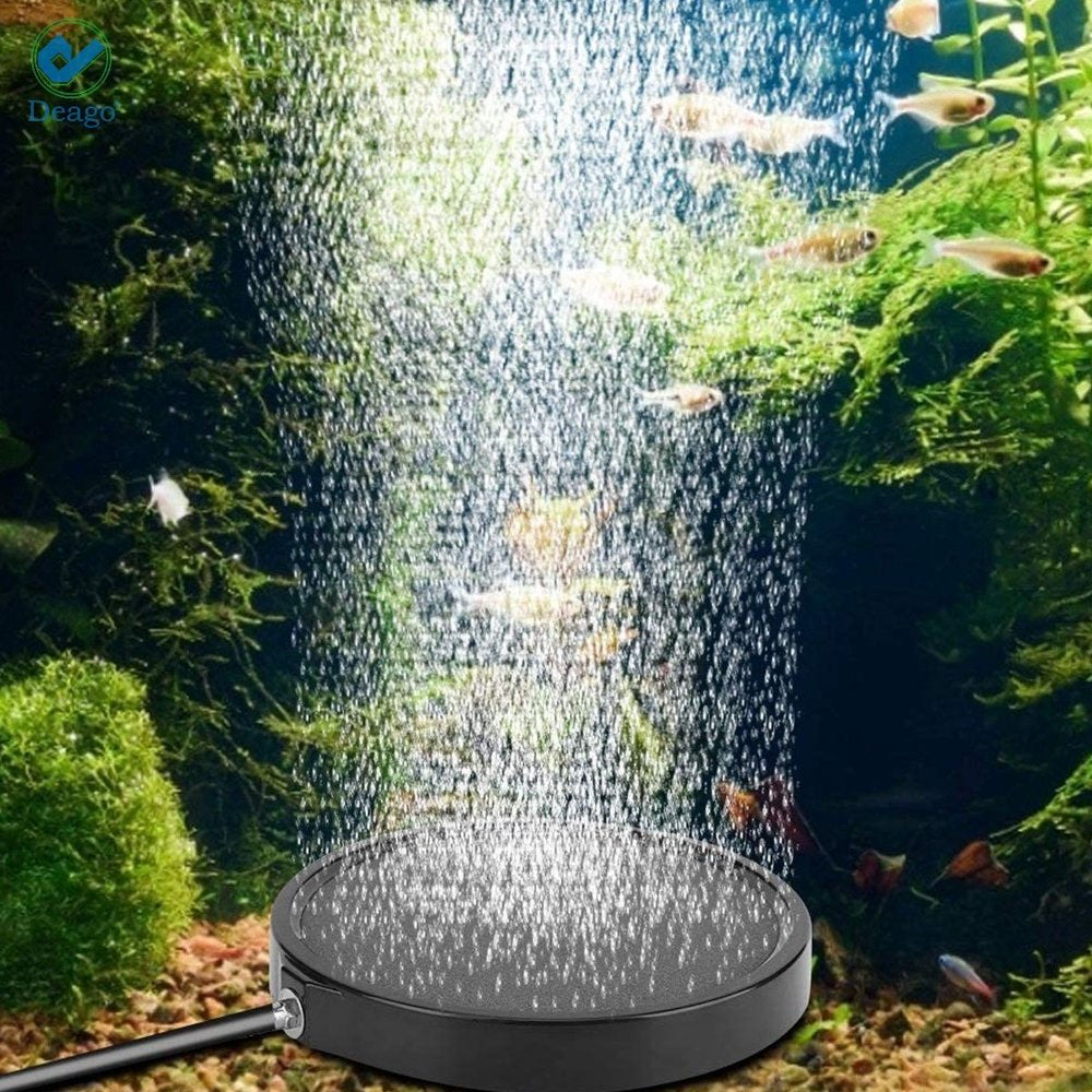 Deago 5.1-Inch Air Stone Disc Bubble Oxygen Diffuser for Aquarium Fish Tank Pond Pump Hydroponics