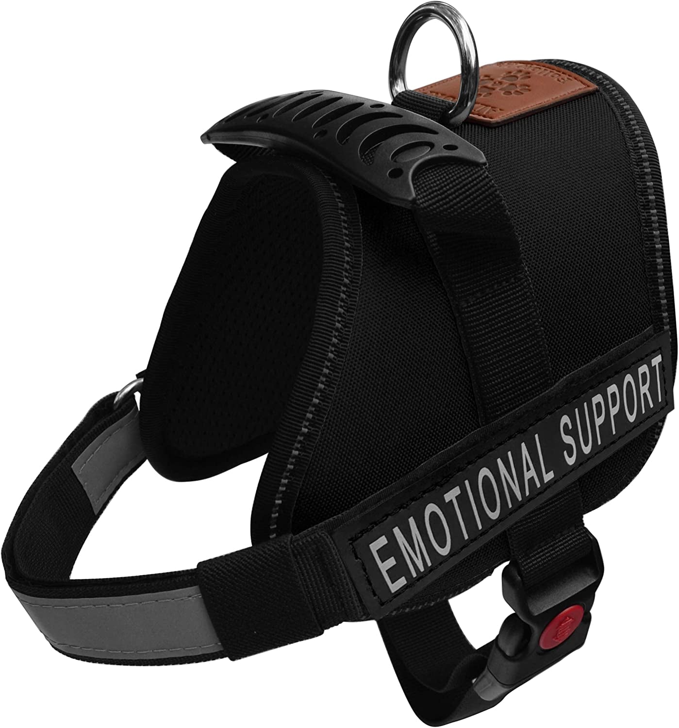 ALBCORP Emotional Support Dog Vest - Reflective Harness with Adjustable Straps and 2 Hook and Loop Removable Patches, Woven Polyester & Nylon, Comfy Mesh Padding, Sturdy Handle. Small, Red Animals & Pet Supplies > Pet Supplies > Dog Supplies > Dog Apparel ALBCORP Black Small 20"-27" Girth 