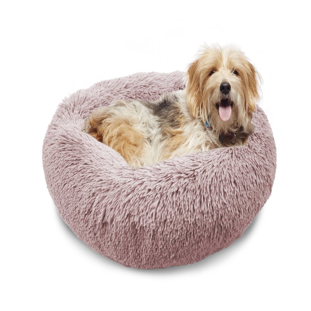 Precious Tails Super Luxe Shaggy Faux Fur Donut Bolster Dog Cat Bed - Small Animals & Pet Supplies > Pet Supplies > Cat Supplies > Cat Beds ENCHANTE ACCESSORIES   