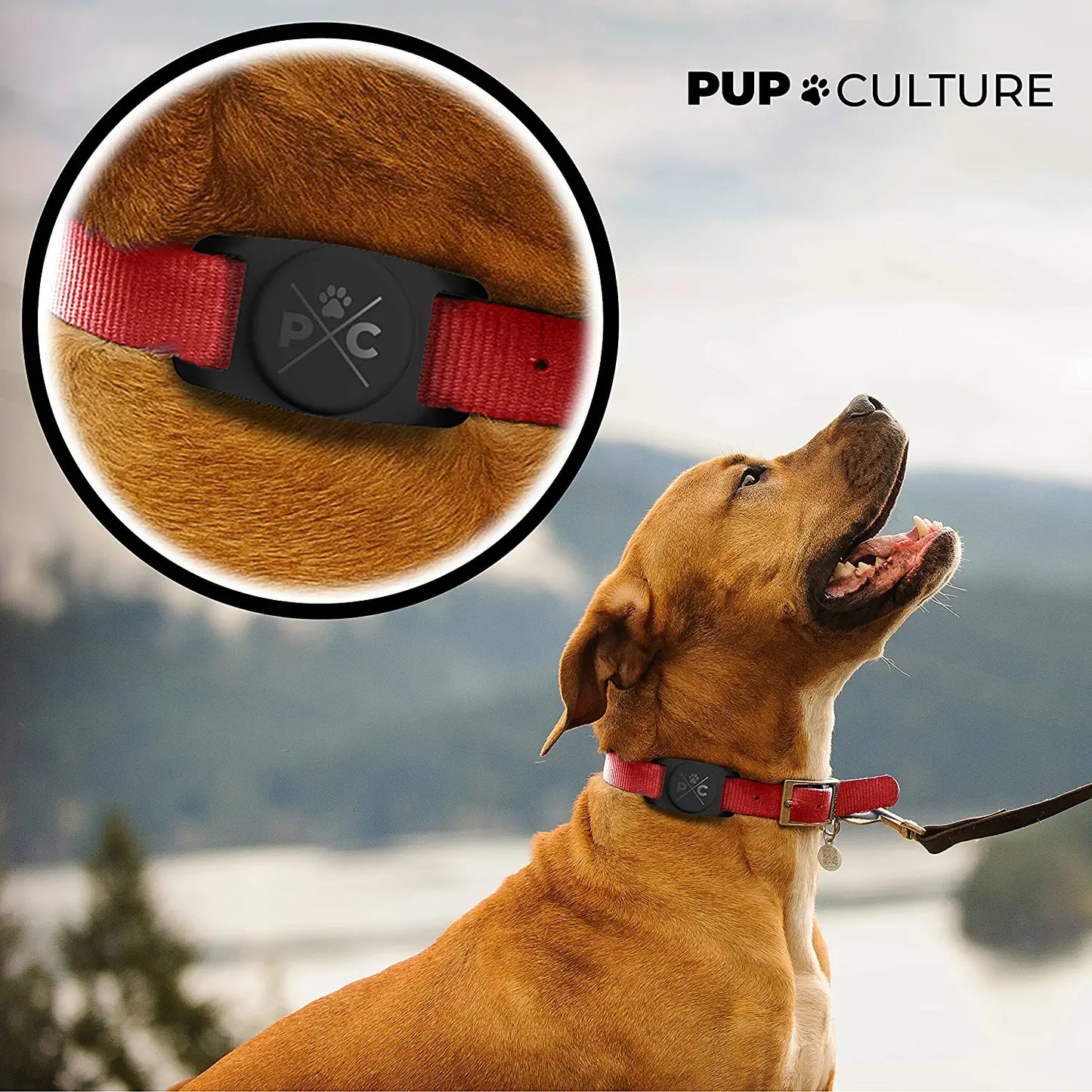 Pup Culture Airtag Dog Collar Holder, Protective Airtag Case for Dog Collar, Airtag Loop for GPS Dog Tracker, Dog Trackers for Apple Iphone, Airtag Pet, Dog Airtag Holder