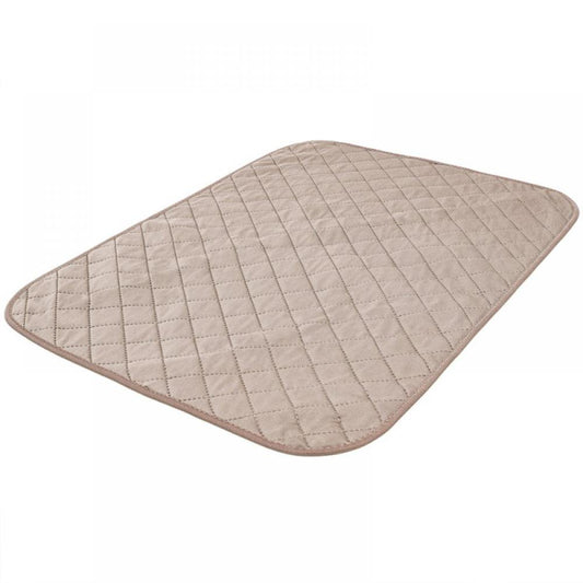 Washable Reusable Puppy Pee Pad, Highly Absorbent Non Slip Dog Training Whelping Pads with Waterproof Bottom, Guinea Pig Fleece Cage Pen Liner Cats Food Feeding Mat Animals & Pet Supplies > Pet Supplies > Dog Supplies > Dog Diaper Pads & Liners Wisremt M(19.68*25.98") Beige 