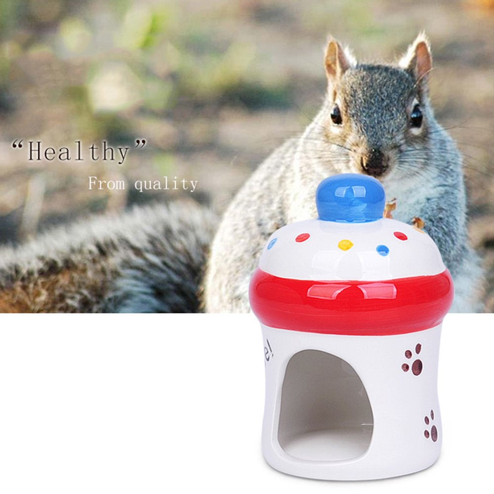 Anti-Chew Ceramic Pet Hideout Hut Cave Ceramic Critter Bath Deodorant Summer Cool Small Animal Nesting Habitat Cage Gift Animals & Pet Supplies > Pet Supplies > Small Animal Supplies > Small Animal Habitats & Cages Sharawem   