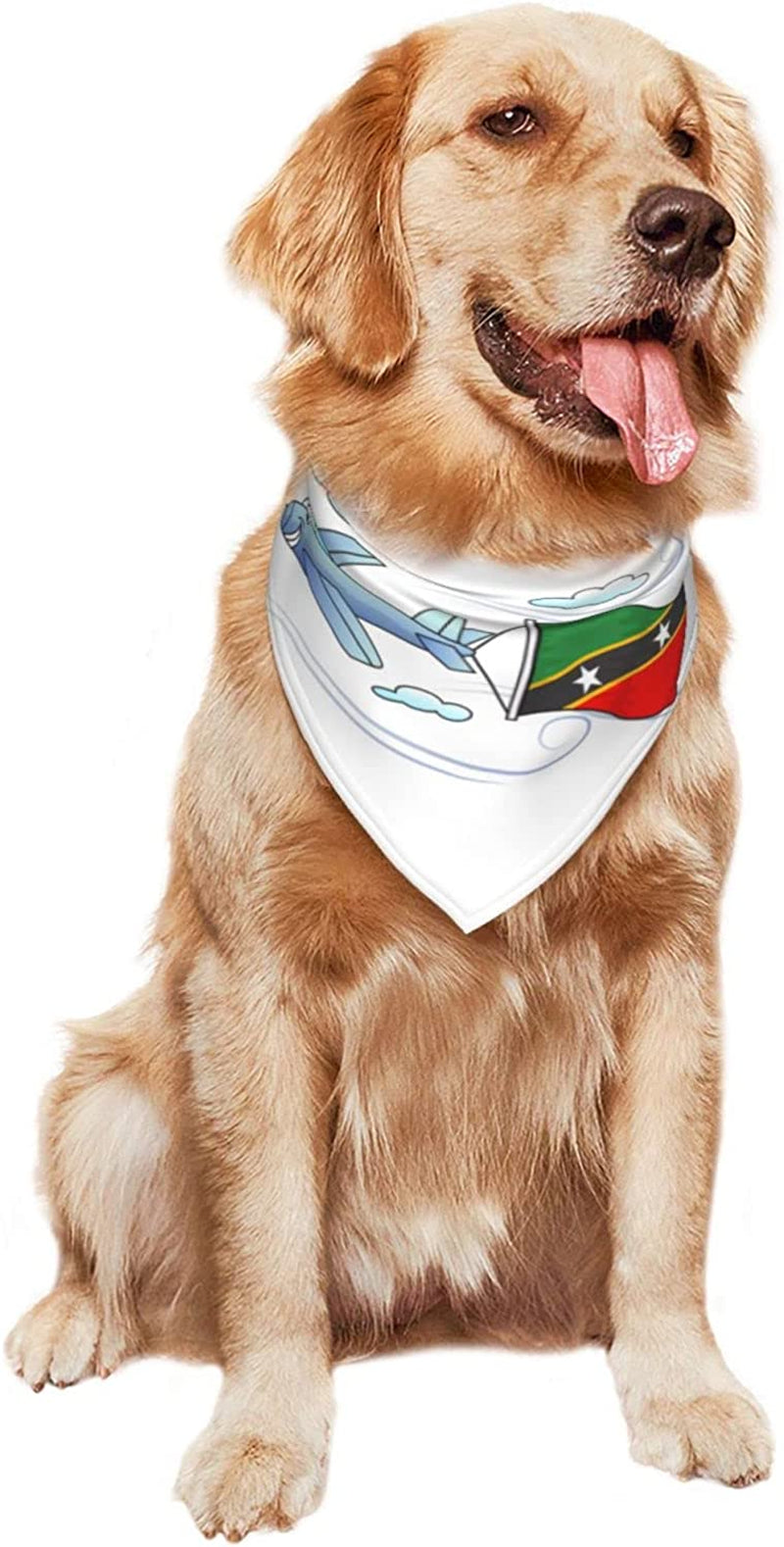 Airplane with Flag St Kitts Pet Dog and Cat Decorative Triangle Scarf,Dog Bandana,Breathable and Stain Resistant. Animals & Pet Supplies > Pet Supplies > Dog Supplies > Dog Apparel ZALTAS   